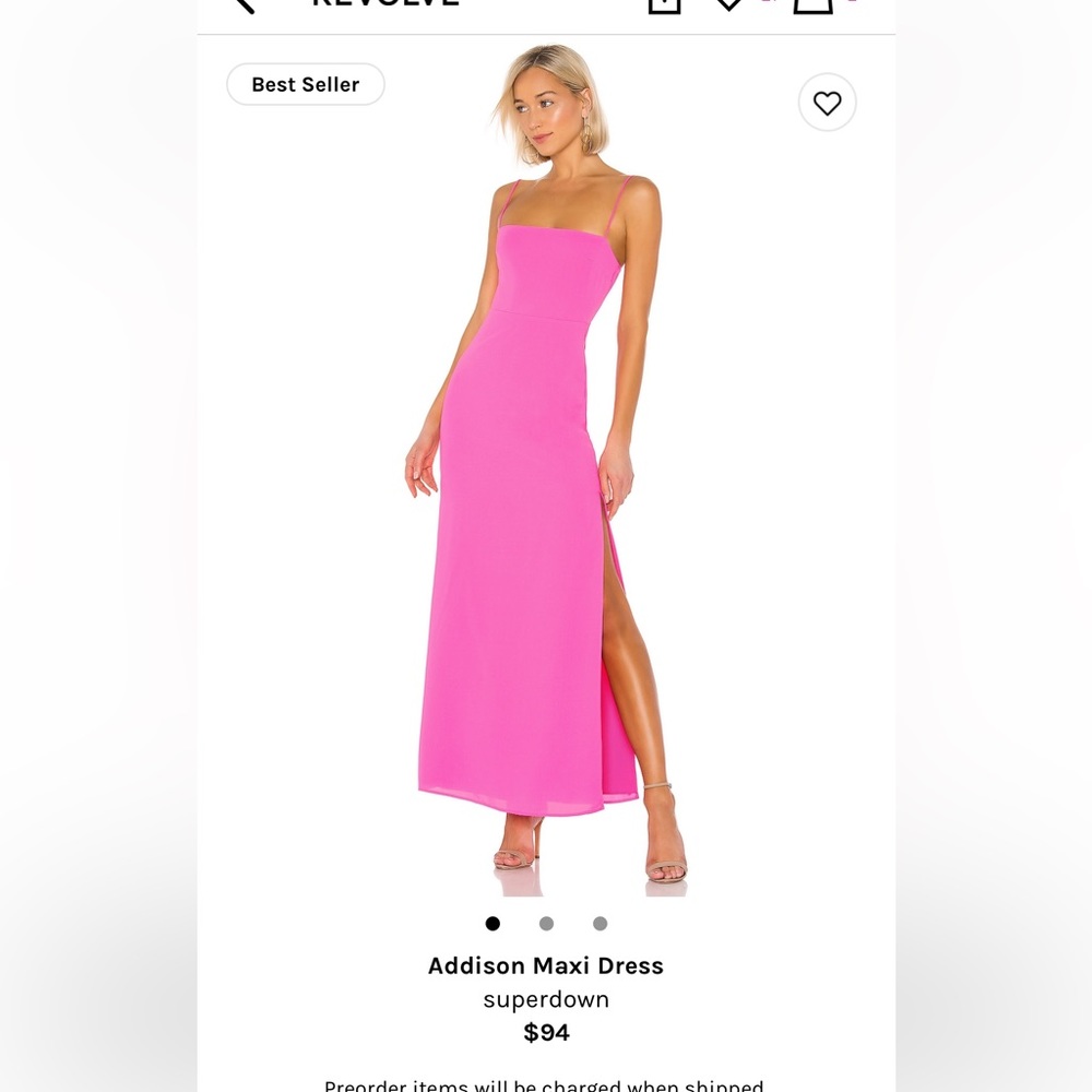 Long pink dress from Revolve